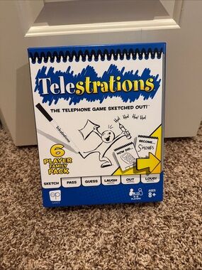 Source Unknown Telestrations Party Game - Blue and Yellow